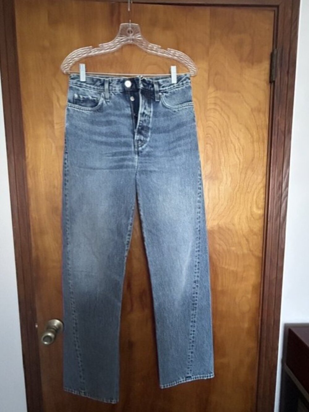 TOTEME Twisted Seam Denim Full Length Jeans Blue Size 26/32 - Picture 3 of 9